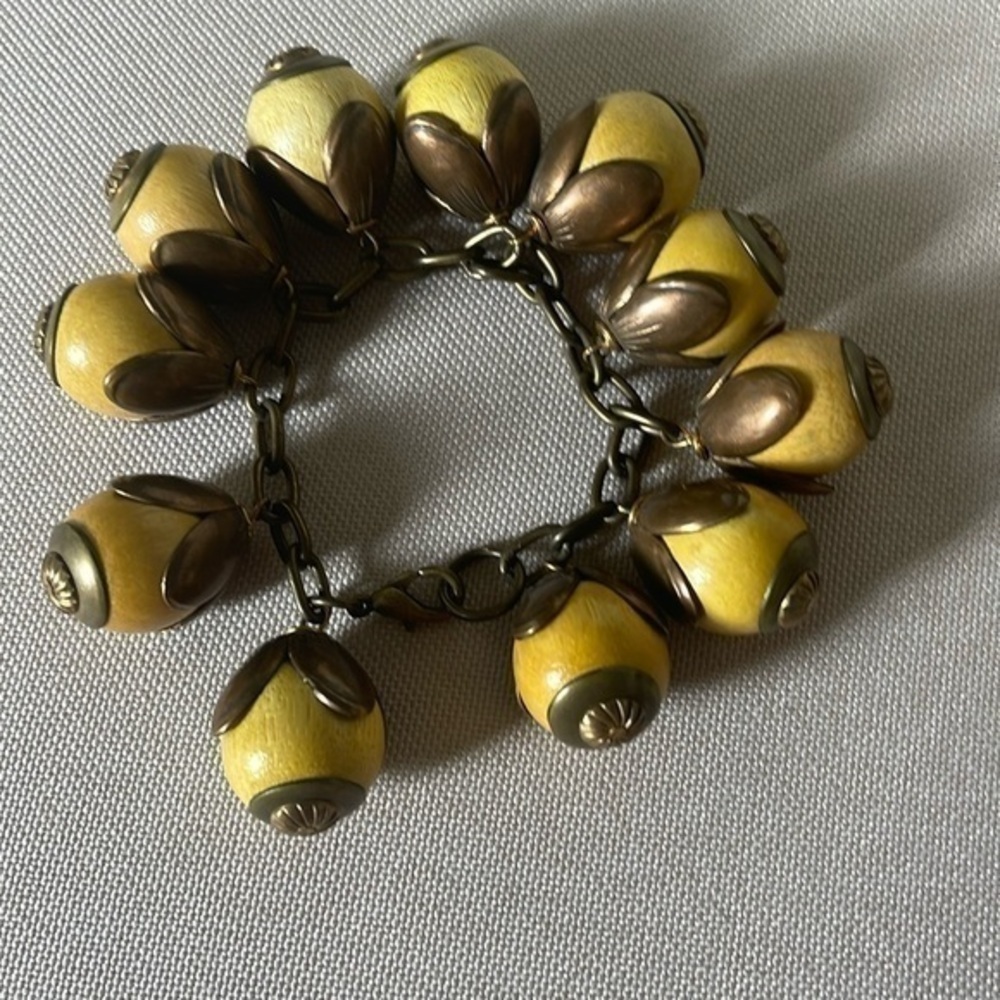 Anthropologie Lenora Dame Chunky Wood Bead Charm.